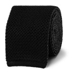 Brioni - 6mm Reversible Knitted Silk Tie - Black