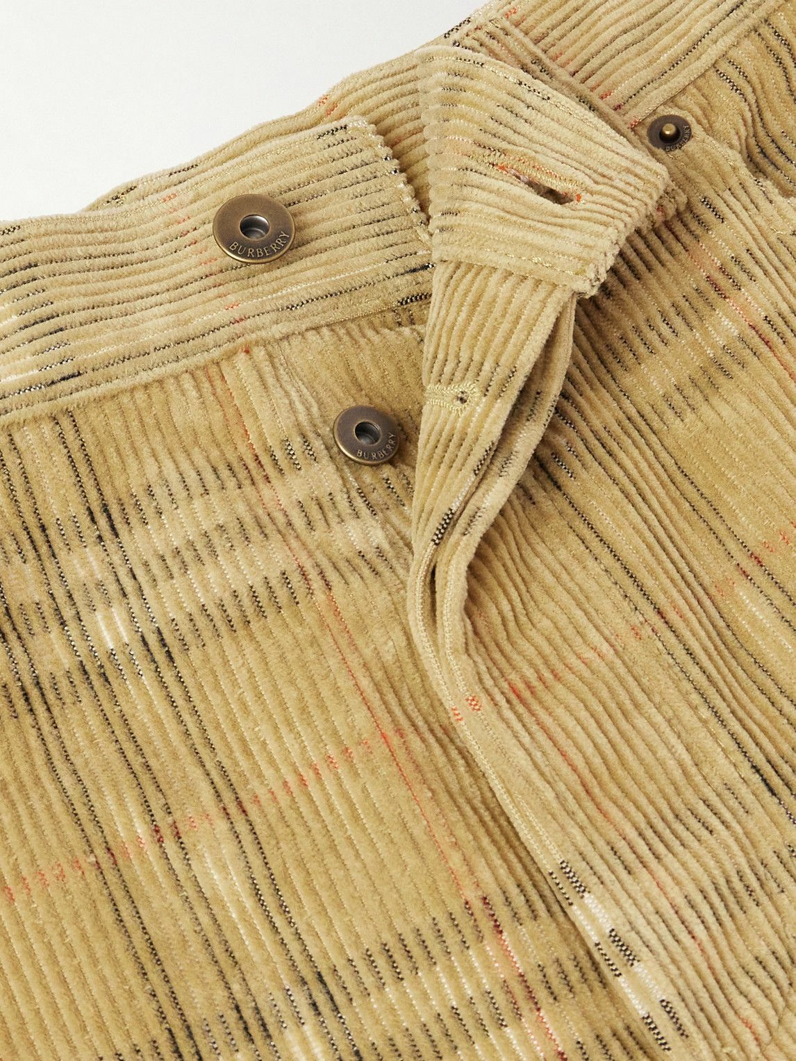 Burberry - Straight-Leg Checked Cotton-Corduroy Trousers - Neutrals