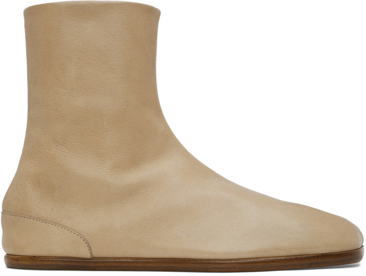 Photo: Maison Margiela Beige Tabi Boots