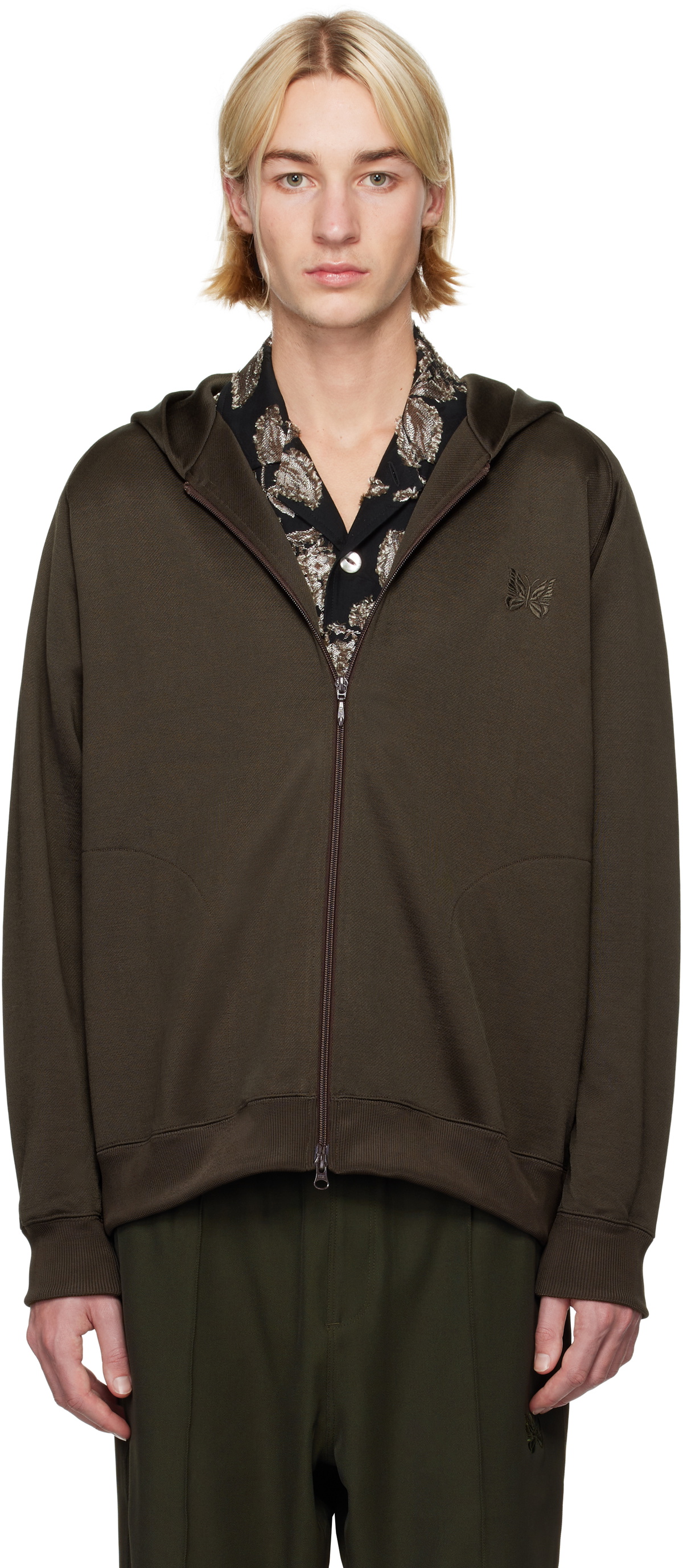 NEEDLES｜HOODIES/ZIP-UPS (Track Hoody C/PE Velour - CHAR Needles Hoodie Track Hoody-C Pe Velour L Cotton Purple Solid