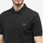 Fred Perry Men's Slim Fit Plain Polo Shirt in Black/Field Green