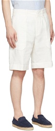 Ermenegildo Zegna Off-White Linen Shorts