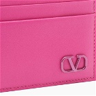 Valentino Men's V Logo Card Holder in Pink Pp
