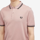 Fred Perry Men's Twin Tipped Polo Shirt in Dusty Rose Pink/Black