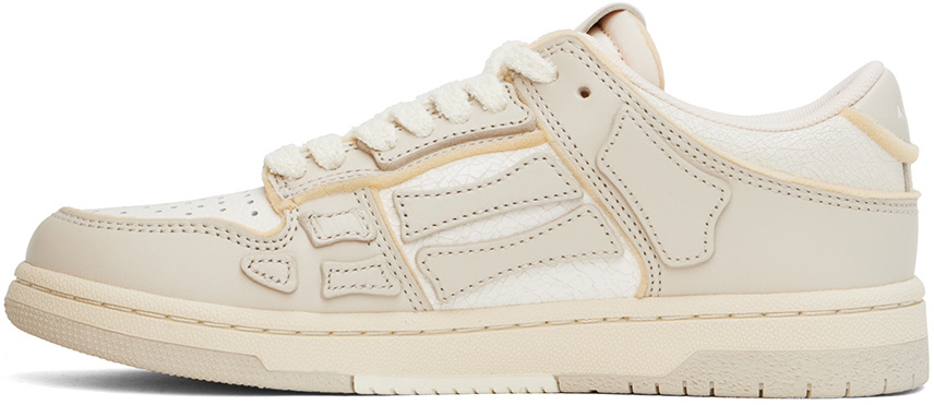 AMIRI Taupe & White Collegiate Skel Top Low Sneakers Amiri