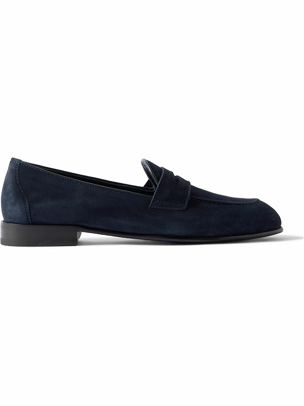 Photo: Brioni - Suede Penny Loafers - Blue