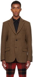 Ernest W. Baker Brown Classic Single-Breasted Blazer