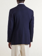 TOM FORD - Atticus Double-Breasted Wool and Mohair-Blend Blazer - Blue