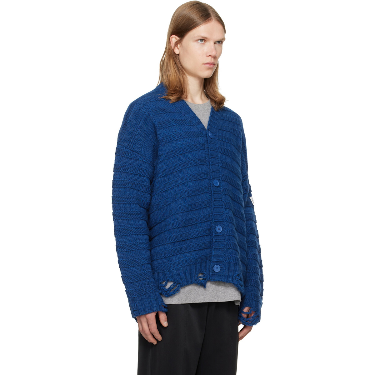 MM6 Maison Margiela Blue Wool Cardigan