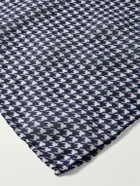 Anderson & Sheppard - Houndstooth Wool and Silk-Blend Pocket Square