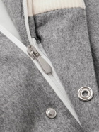 Brunello Cucinelli - Padded Corduroy-Trimmed Wool-Flannel Ski Jacket - Gray