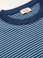 Armor Lux - Logo-Appliquéd Striped Organic Cotton-Jersey T-Shirt - Blue