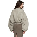 Rick Owens Gray Tower Secchia Cropped Flight Jacket