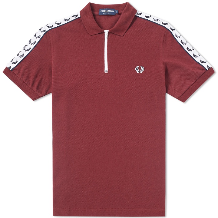 Photo: Fred Perry Taped Zip Neck Pique Polo