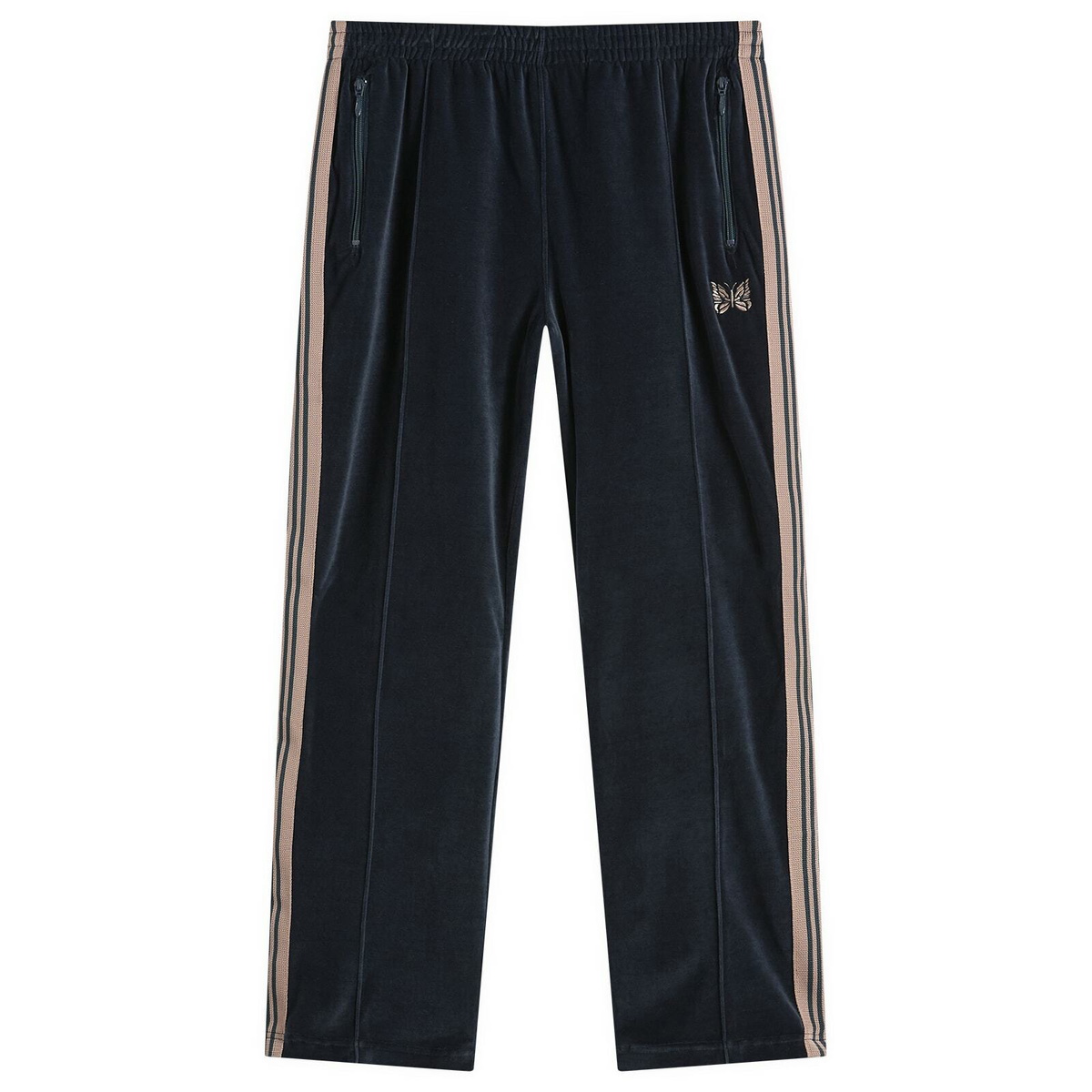 Needles Men's Velour Narrow Track Pant in Brick Needles
