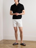 Club Monaco - Baxter Slim-Fit Straight-Leg Striped Linen-Blend Shorts - White