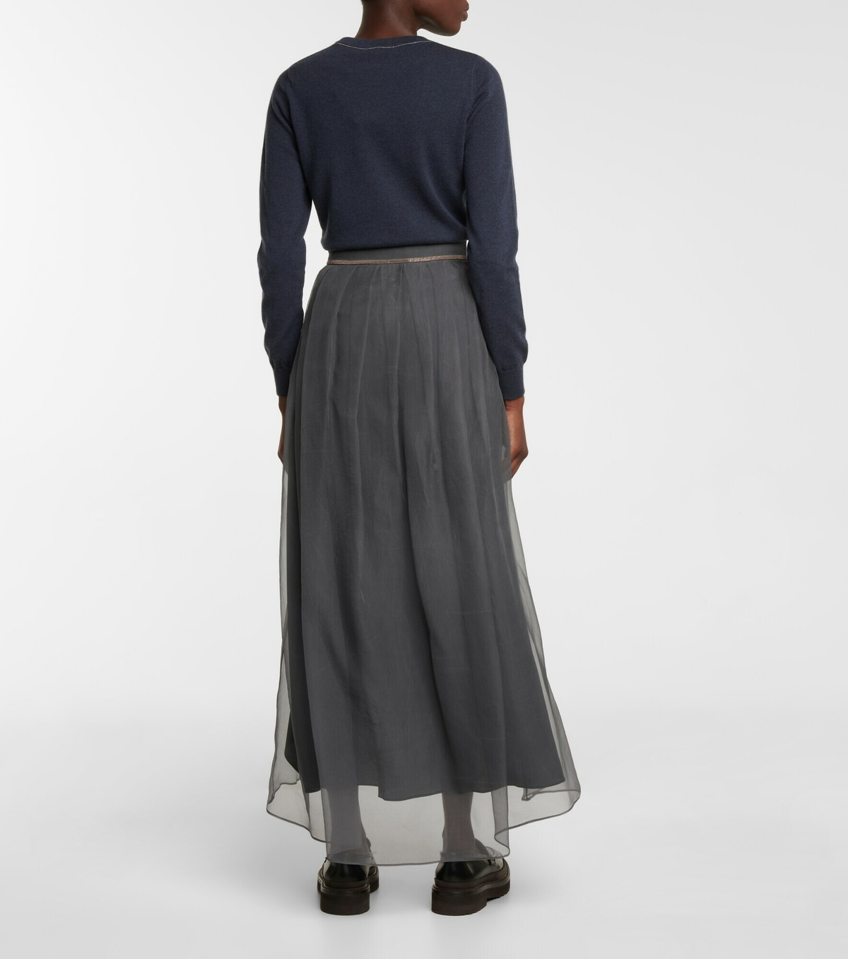 BRUNELLO CUCINELLI★素敵 Bead-embellished organza maxi skirt BRUNELLO CUCINELLI Bead-embellished organza maxi skirt | THE