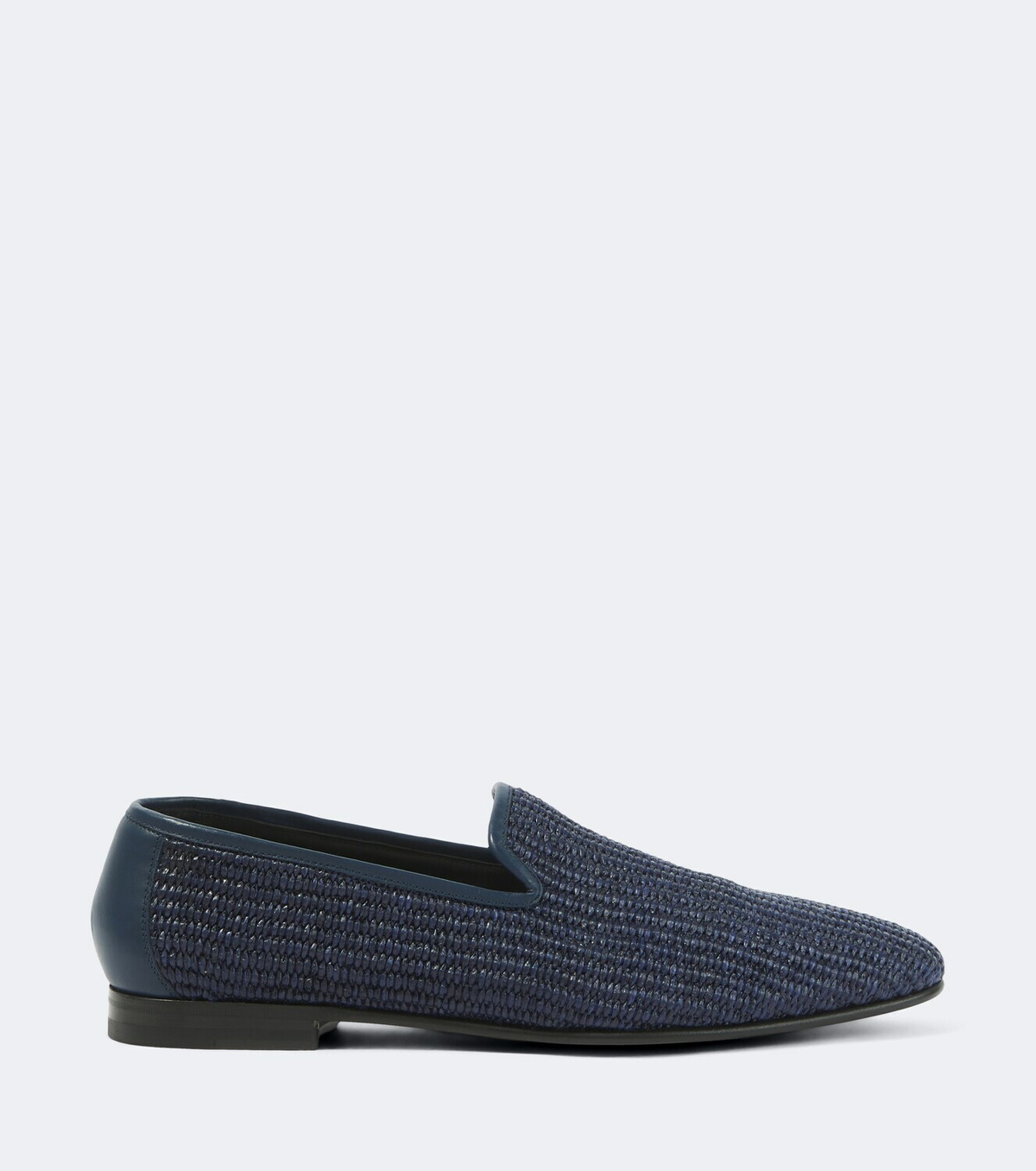Manolo Blahnik Mario leather-trimmed raffia loafers