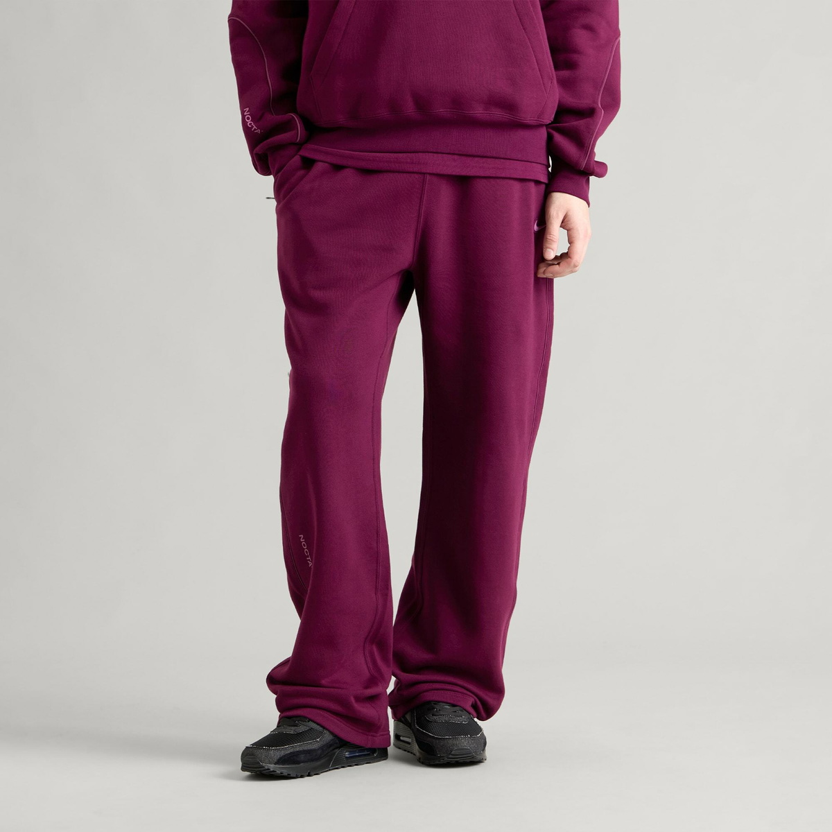 Nike Men's x Nocta Cardinal Stock Open Hem Sweat Pant in Bordeaux