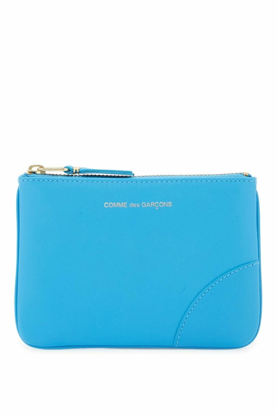 Photo: COMME DES GARCONS WALLET "classic leather mini pouch for everyday Light blue