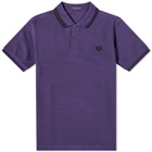 Fred Perry Authentic Men's Slim Fit Twin Tipped Polo Shirt in Purple/Black