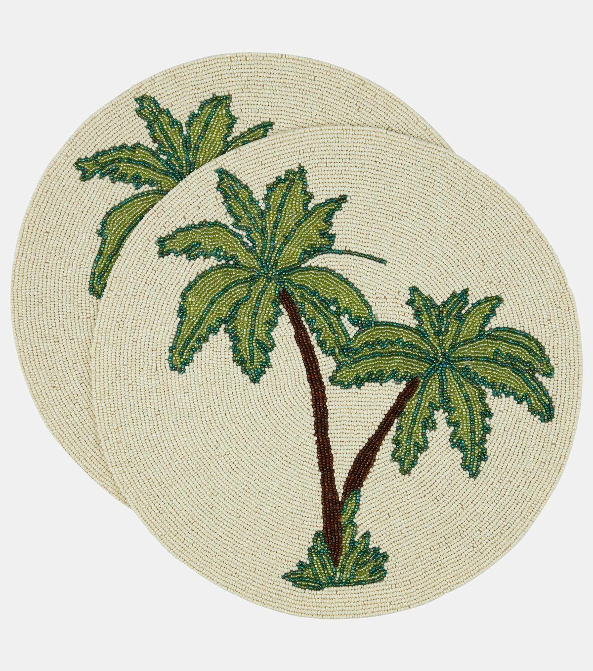 Les-Ottomans Palms set of 2 beaded placemats