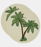 Les-Ottomans Palms set of 2 beaded placemats