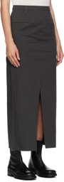 COOR Gray Cotton Relaxed Long Midi Skirt