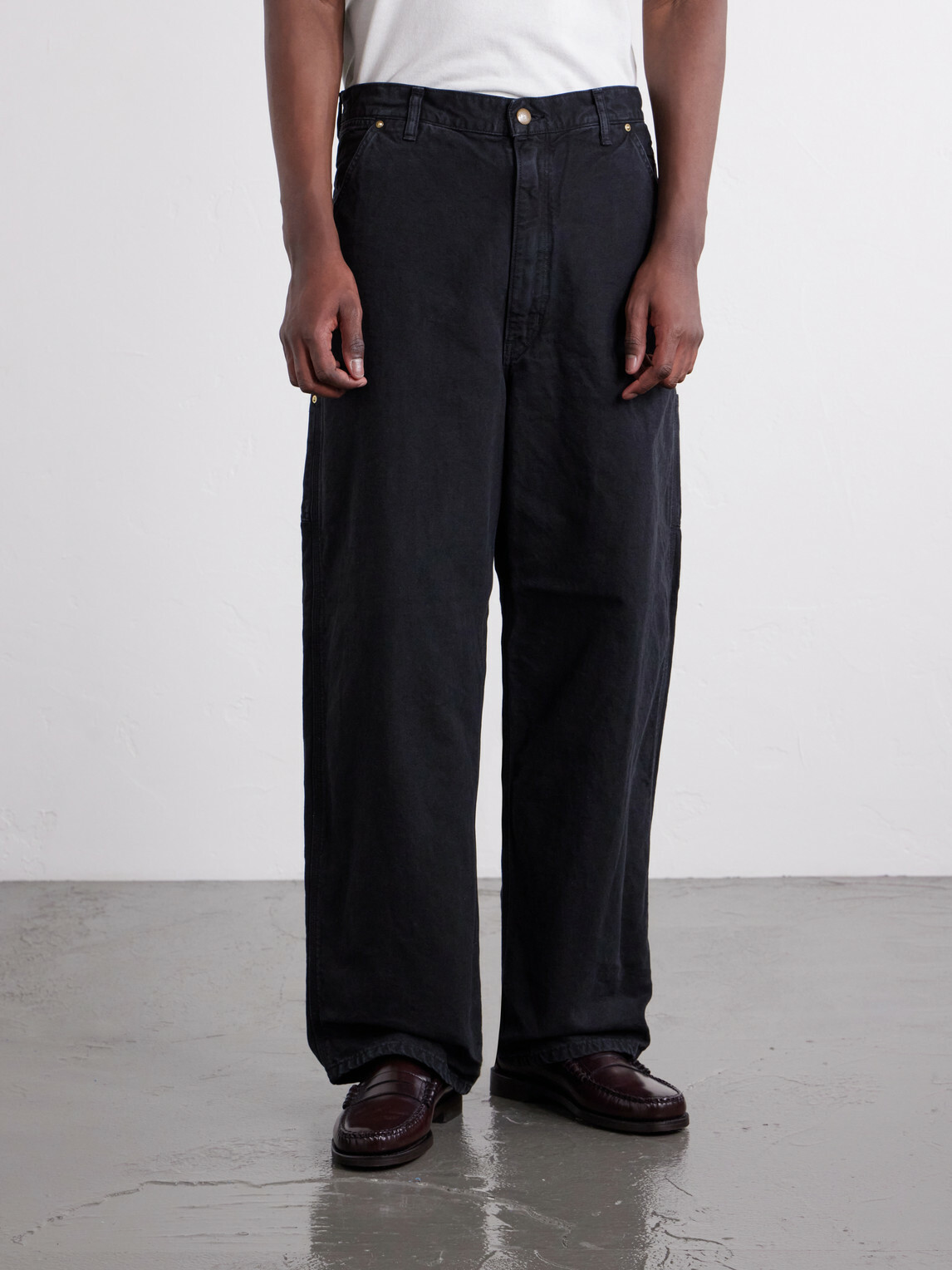 OrSlow - Oxford Painter Straight-Leg Cotton-Twill Trousers - Black