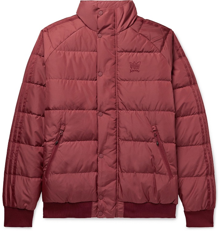 Photo: adidas Consortium - Jonah Hill Logo-Embroidered Quilted Ripstop Down Jacket - Burgundy