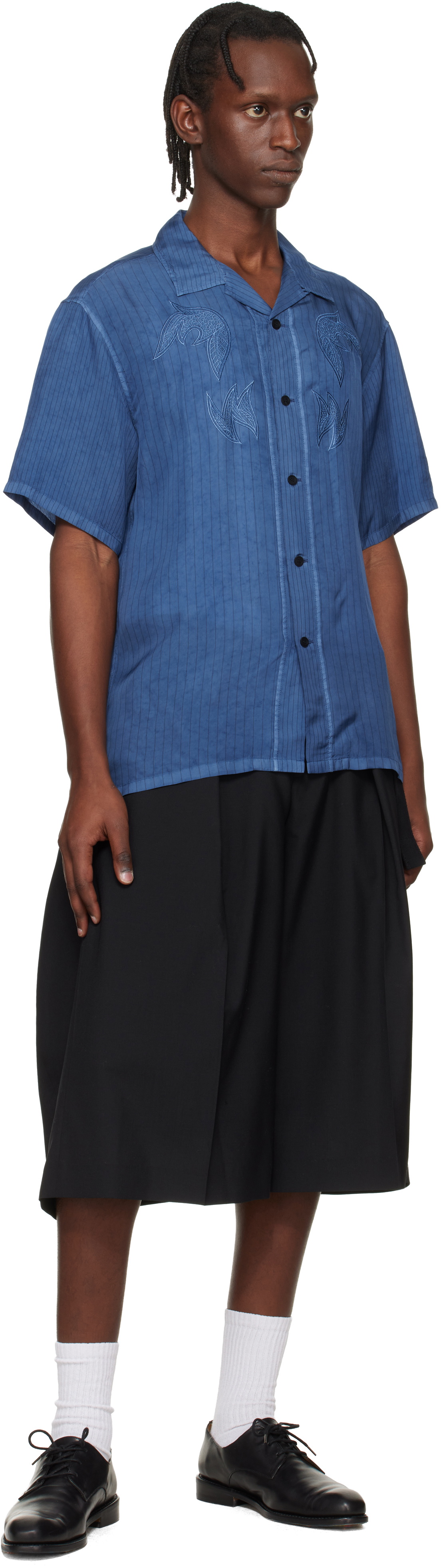 Toga Virilis Blue Cupra Stripe S/S Shirt Toga Virilis