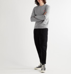 AMI - Logo-Appliquéd Merino Wool Sweater - Gray