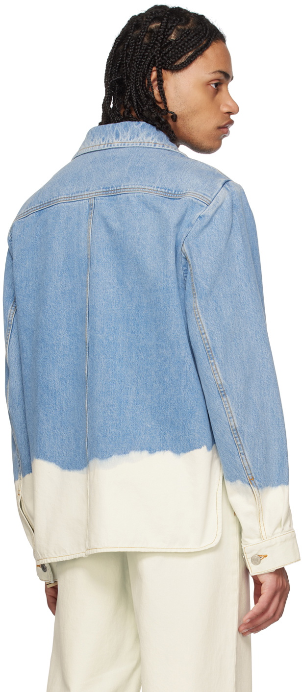 Dries Van Noten SSENSE Exclusive White & Blue Denim Jacket