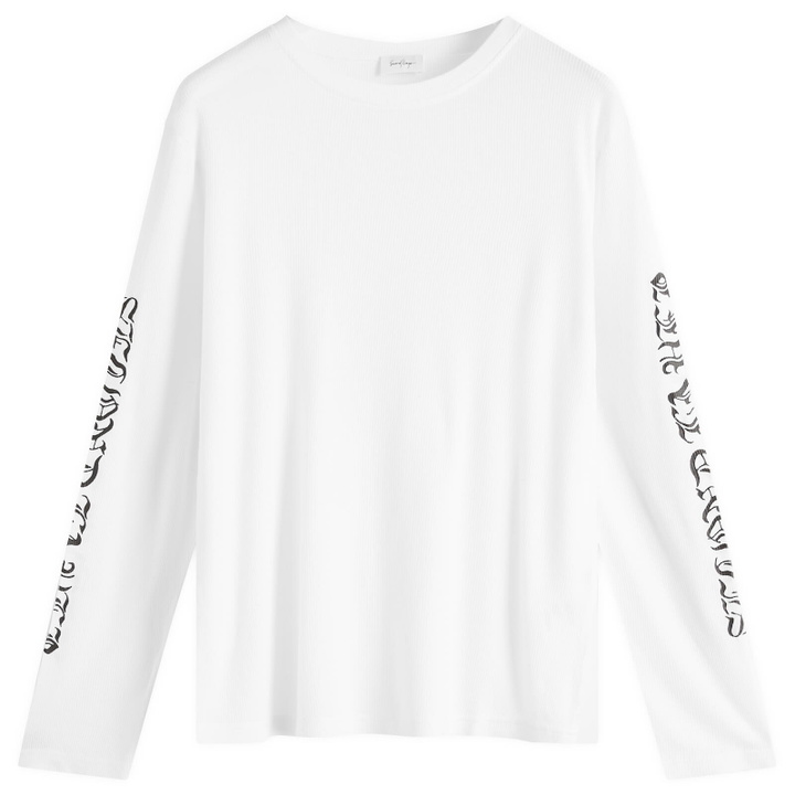 Photo: Second/Layer Men's Destroyed Skate Wave Long Sleeve T-Shirt in White