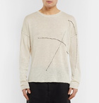 Isabel Benenato - Embroidered Linen Sweater - Men - White