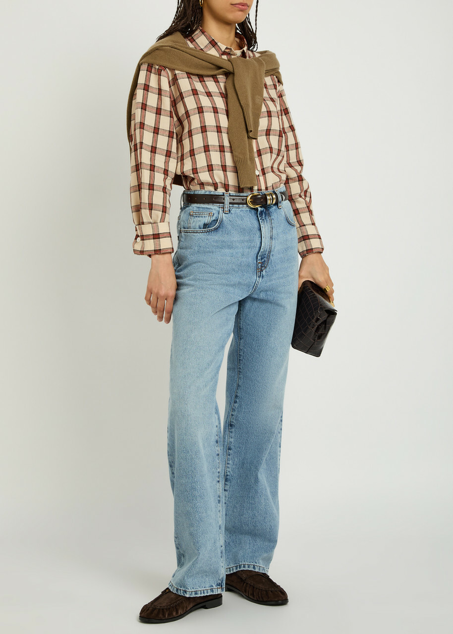 Rohe Oversized Checked Linen Shirt Red