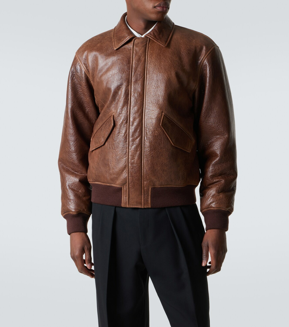 Saint Laurent Leather bomber jacket