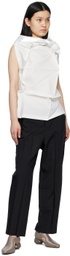 132 5. ISSEY MIYAKE White Standard Blouse