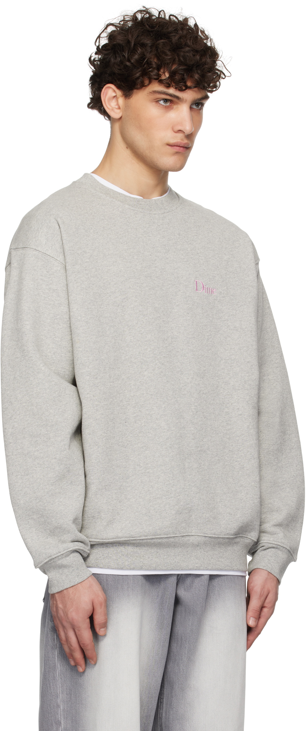 Dime Gray Classic Small Logo Sweatshirt Dime