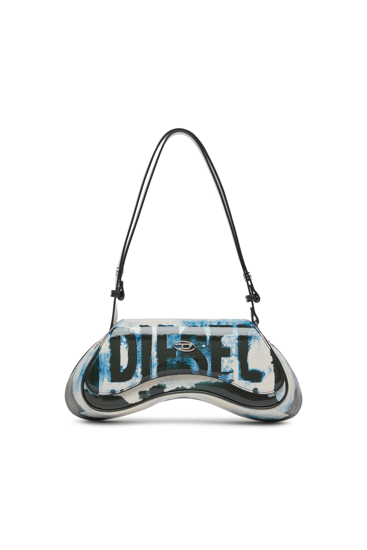 Diesel Play-Shoulder bag in printed glossy PU - Shoulder Bags 