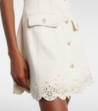 Self-Portrait Broderie anglaise denim minidress