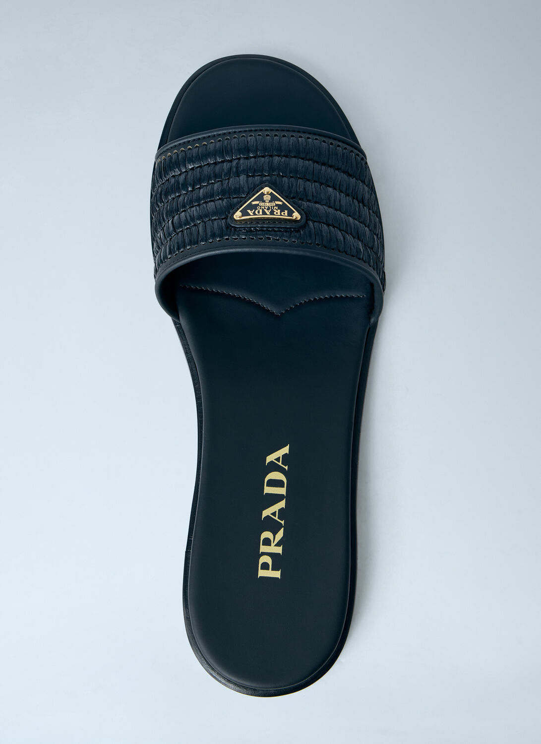 Prada Leather Slides With Crochet Details
