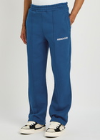 Annie Hood College Straight-leg Cotton Sweatpants Navy