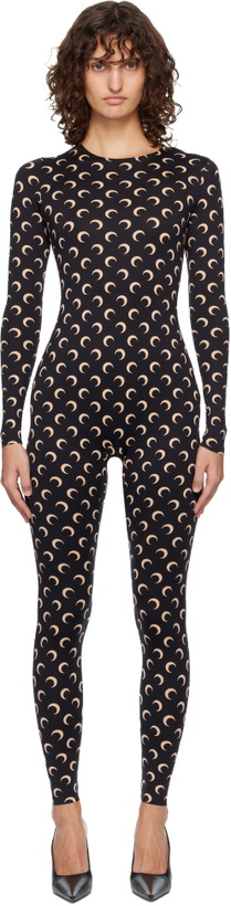 Photo: Marine Serre Black Recycled Jersey Moon Jumpsuit