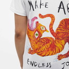 Endless Joy Women's Tiger Back Print T-Shirt in White