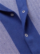 Rag & Bone - Avery Camp-Collar Herringbone Jacquard-Knit Shirt - Blue