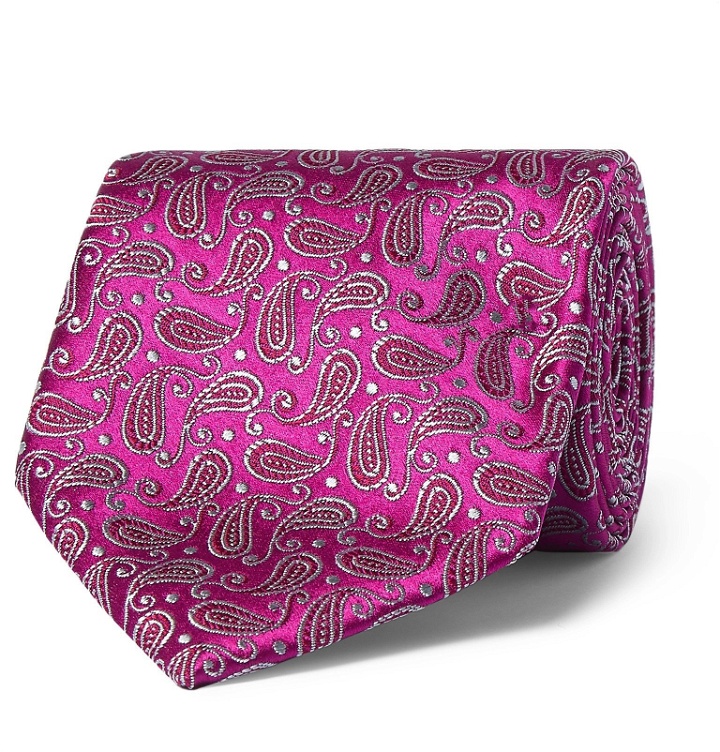 Photo: Charvet - 8.5cm Paisley Silk-Jacquard Tie - Pink
