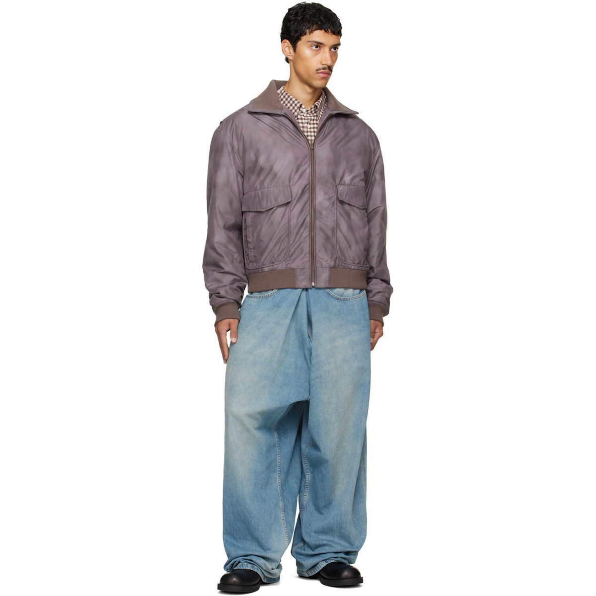 MM6 Maison Margiela Brown Sports Bomber Jacket