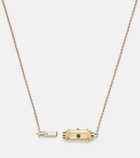 Marie Lichtenberg Coco Micro 18kt gold locket necklace with emeralds