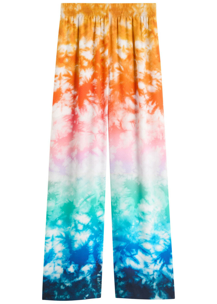Casablanca Logo-monogrammed Printed Silk Trousers Multicoloured